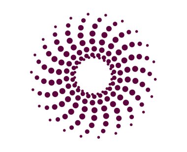 Soyut Çembersel Noktalar Desen Mor Renk Tasarım Vektörü İllüstrasyonu