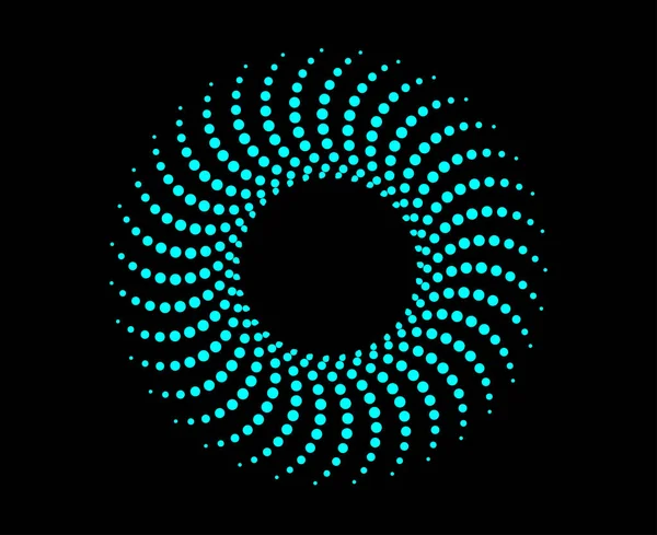 Spiral Dairesel Noktalar Desen Soyut Cyan Renk Geometrik Döndürme Mandala Tasarım Çizimi