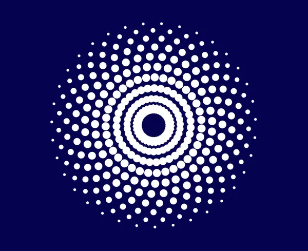 Spiral Dairesel Noktalar Şablon Mavi Renkli Geometrik Döndürme Mandala Soyut Tasarım Vektörü Çizimi