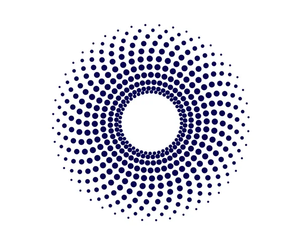 Spiral Dairesel Noktalar Desen Soyut Mavi Renk Tasarım Vektörü İllüstrasyonu
