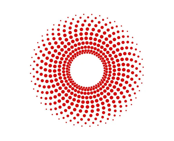 Spiral Dairesel Noktalar Şablon Soyut Kırmızı Renk Tasarım Vektörü İllüstrasyonu