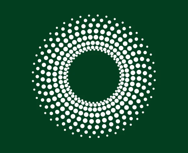 Dairesel Noktalar Desen Soyut Sarmal Yeşil Tasarım Vektör Çizimi