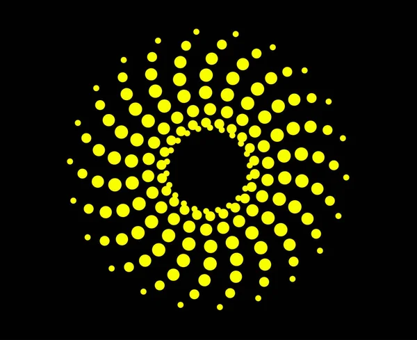 Soyut Dairesel Noktalar Desen Sarmal Renk Tasarımı Vektör İllüstrasyonu