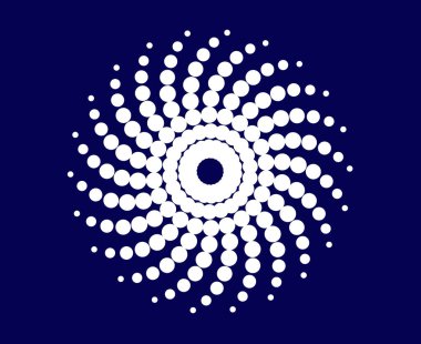 Flaşlı Spiral Noktalar Girdap Mavisi Tasarım Soyut Dinamik Doku Vektör İllüstrasyonu