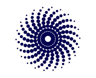 Parlak Spiral Noktalar Girdap Mavisi Mavi Renk Tasarımı Soyut Değişken Doku Vektör Çizimi