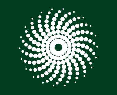 Flaşlı Spiral Noktalar Girdap Şablonu Yeşil Tasarım Soyut Dinamik Doku Arkaplan Vektörü İllüstrasyonu