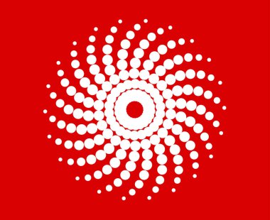 Flaşlı Spiral Noktalar Girdap Şablonu Kırmızı Tasarım Soyut Dinamik Doku Vektör Çizimi