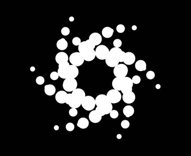 Spiral Noktalar Yıldız Girdap Şablonu Siyah ve Beyaz Renk Tasarımı Soyut Dinamik Doku Vektör Çizimi