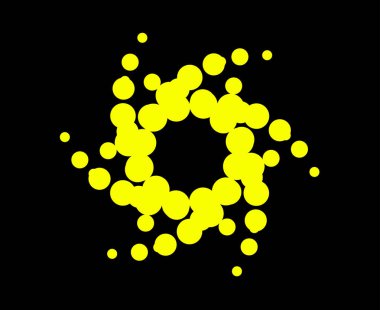 Spiral Noktalar Yıldız Girdap Şablonu Sarı Renk Tasarımı Soyut Değişken Doku Vektör Çizimi