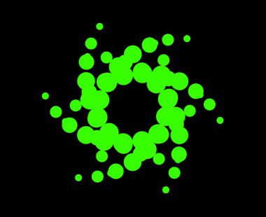 Spiral Noktalar Yıldız Girdap Şablonu Yeşil Renk Tasarımı Soyut Dinamik Doku Arkaplan Vektörü Çizimi