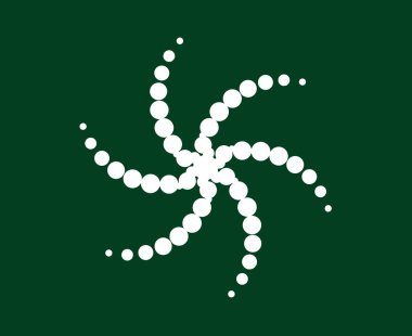 Spiral Noktalar Çiçek Girdabı Yeşil Tasarım Soyut Değişken Doku Vektör Çizimi