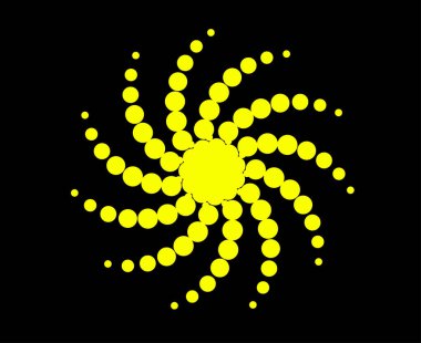 Spiral Noktalar Girdap Şablonu Sarı Renk Tasarımı Soyut Dinamik Doku Arkaplan Vektörü Çizimi