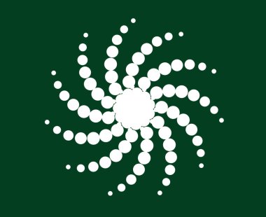 Spiral Noktalar Girdap Şablonu Yeşil Tasarım Soyut Dinamik Doku Vektör İllüstrasyonu