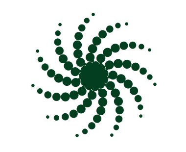 Spiral Noktalar Girdap Şablonu Yeşil Renk Tasarımı Soyut Dinamik Doku Arkaplan Vektörü İllüstrasyonu