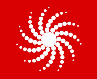 Spiral Noktalar Girdap Şablonu Kırmızı Tasarım Soyut Dinamik Doku Vektör İllüstrasyonu