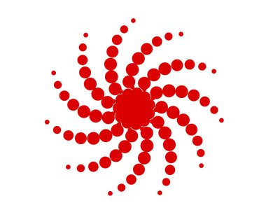 Spiral Noktalar Girdap Şablonu Kırmızı Renk Tasarımı Soyut Dinamik Doku Arkaplan Vektör İllüstrasyonu