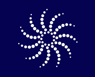 Spiral Noktalar Girdap Mavisi Soyut Tasarım Dinamik Doku Vektör Çizimi