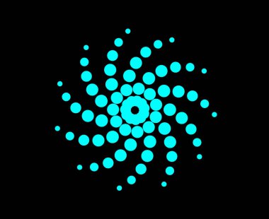 Spiral Noktalar Girdap Şablonu Cyan Renk Soyut Tasarım Dinamik Doku Arkaplan Resimleri