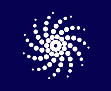 Spiral Noktalar Girdap Mavisi Soyut Tasarım Dinamik Doku Vektör Çizimi