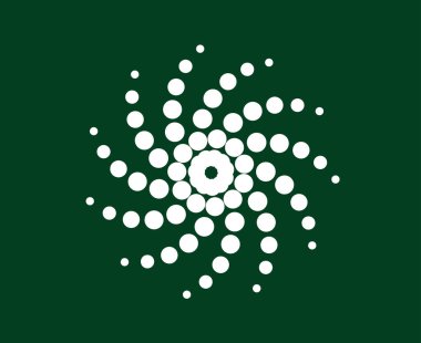 Spiral Noktalar Girdap Şablonu Yeşil Soyut Tasarım Dinamik Doku Vektör Çizimi