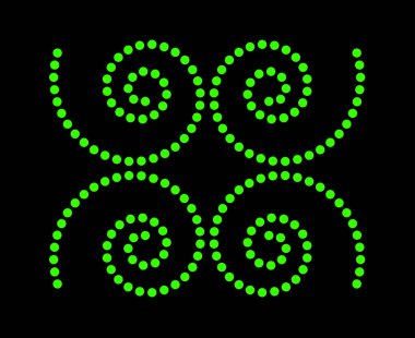 Benzer Spiral Noktalar Desen Doku Yeşil Renk Soyut Tasarım Dinamik Vektör Çizimi