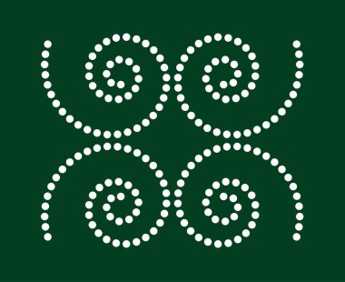 Benzer Spiral Noktalar Desen Yeşil Soyut Tasarım Dinamik Vektör İllüstrasyonu