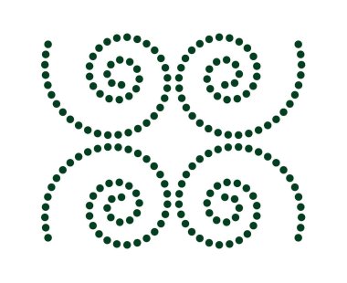 Benzer Spiral Noktalar Desen Doku Yeşil Renk Soyut Tasarım Dinamik Vektör Çizimi