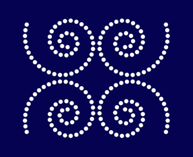 Benzer Spiral Noktalar Desen Mavi Soyut Tasarım Dinamik Vektör Çizimi