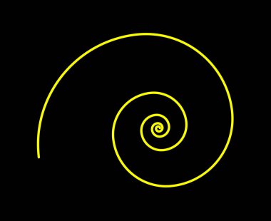 Eşit Spiral Desen Sarı Renk Soyut Tasarım Dinamik Doku Vektör Resimlemesi