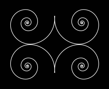 Eş açılı Spiral Desen Siyah ve Beyaz Soyut Tasarım Doku Vektör Resimleri