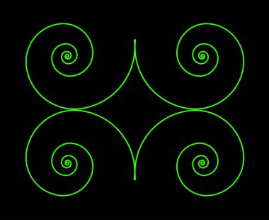 Eş açılı Spiral Desen Yeşil Renk Soyut Tasarım Tasarım Arkaplan Vektörü Resimleri