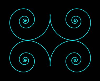 Eş açılı Spiral Desen Cyan Renk Soyut Tasarım Arkaplan Vektörü ResimleriName