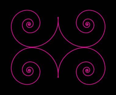 Eş açılı Spiral desenli Pembe Renkli Soyut Tasarım Doku Vektör Resimlemesi