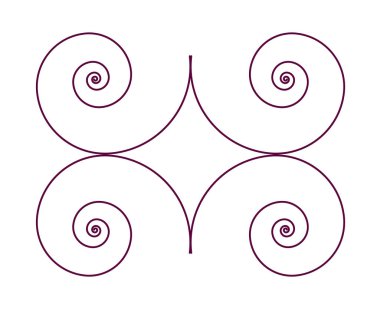 Eş açılı Spiral Şablon Mor Renk Soyut Tasarım Doku Vektör Resimleri