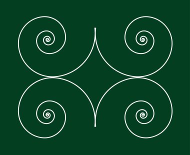 Eş açılı Spiral Desen Yeşil Soyut Tasarım Doku Vektör Resimleri