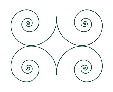 Eş açılı Spiral Desen Yeşil Renk Soyut Tasarım Tasarım Arkaplan Vektörü Resimleri