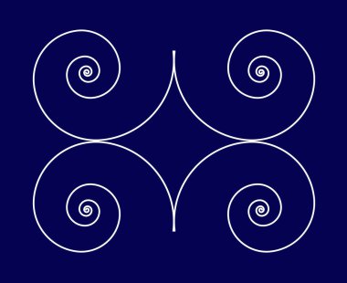 Süsleme Eşkenar Spiral Desen Mavi Soyut Tasarım Arkaplan Vektörü Resimleri