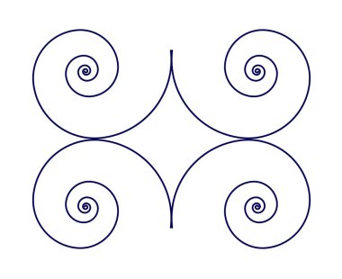 Süsleme Eşkenar Spiral Desen Mavi Renk Soyut Tasarım Arkaplan Vektörü Resimleri