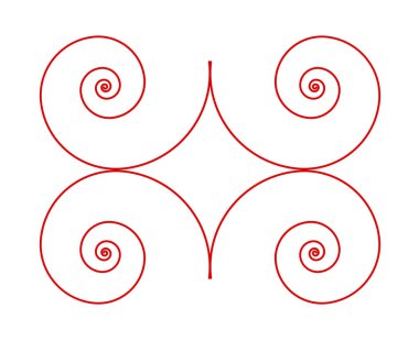 Süsleme Eşkenar Spiral Desen Kırmızı Renk Soyut Tasarım Tasarım Arkaplan Vektörü Resimleri