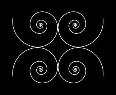 Eşit Spiral Süsleme Siyah ve Beyaz Renkli Soyut Tasarım Tasarım Arkaplan Vektörü Resimleri