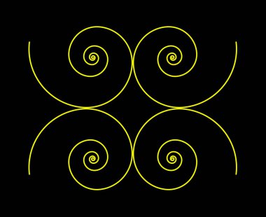 Eşit Spiral Süsleme Sarı Renk Soyut Tasarım Desen Arkaplan Vektörü ResimleriName