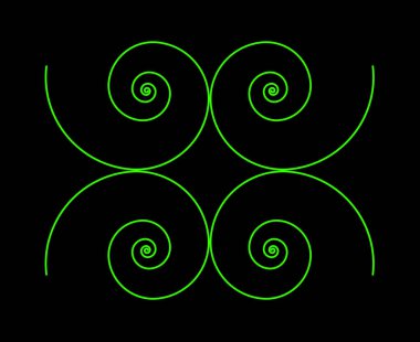 Eşit Spiral Süsleme Yeşil Renk Soyut Tasarım Desen Arkaplan Vektörü ResimleriName