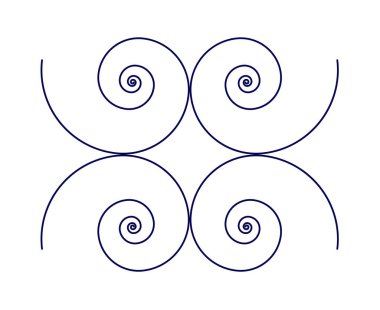 Eşit Spiral Süsleme Mavi Renk Soyut Tasarım Desen Arkaplan Vektörü Resimleri