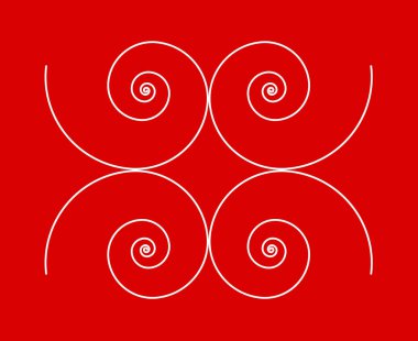 Eşit Spiral Süsleme Kırmızı Soyut Tasarım Döküm Arkaplan Vektörü İllüstrasyonu