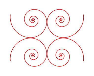 Eşit Spiral Süsleme Kırmızı Renk Soyut Tasarım Desen Arkaplan Vektörü Resimleri