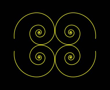 Eşit Spiral Şablon Çizgileri Sarı Renk Soyut Tasarım Doku Vektör Resimleri