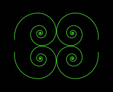 Eşit Spiral Süs Çizgileri Yeşil Renk Soyut Tasarım Doku Vektör Resimleri