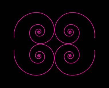 Eşit Spiral Süsleme Çizgileri Pembe Renk Soyut Tasarım Doku Vektör Çizimi