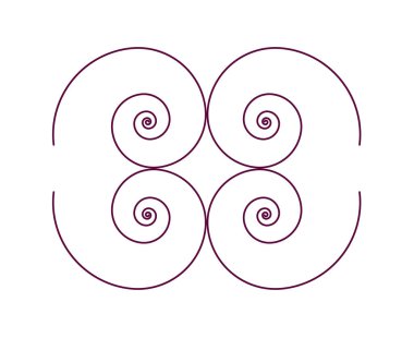 Eşit Spiral Süsleme Mor Renk Çizgileri Soyut Tasarım Doku Vektör Çizimi