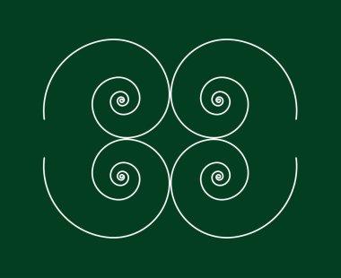 Eşit Spiral Süs Çizgileri Yeşil Soyut Tasarım Doku Vektör Resimleri